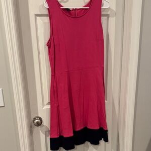 Talbots Pink and navy Sleeveless Dress